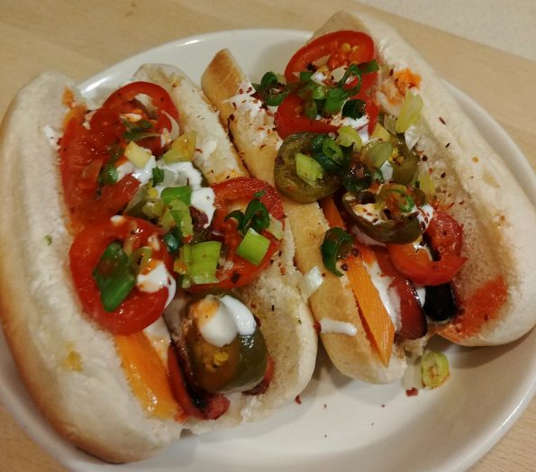 hot dog mexican pickled carrots jalapenos lime sour cream hot sauce wall of voodoo