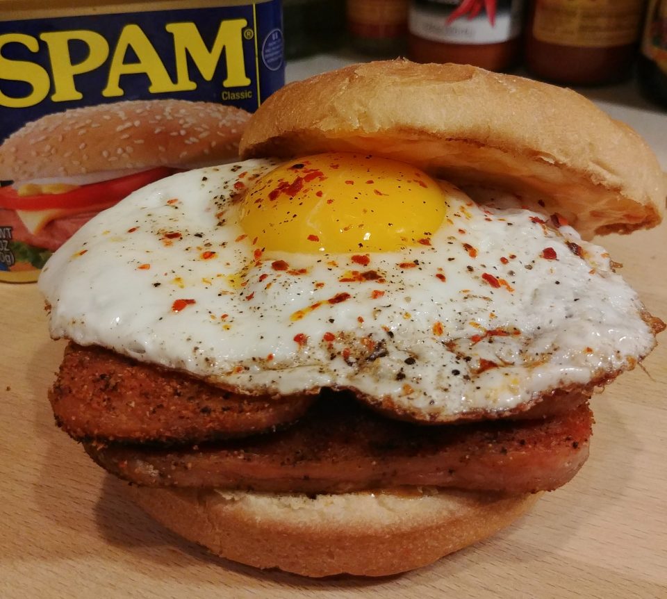 grilled spam fried egg sambal mayo beastie boys