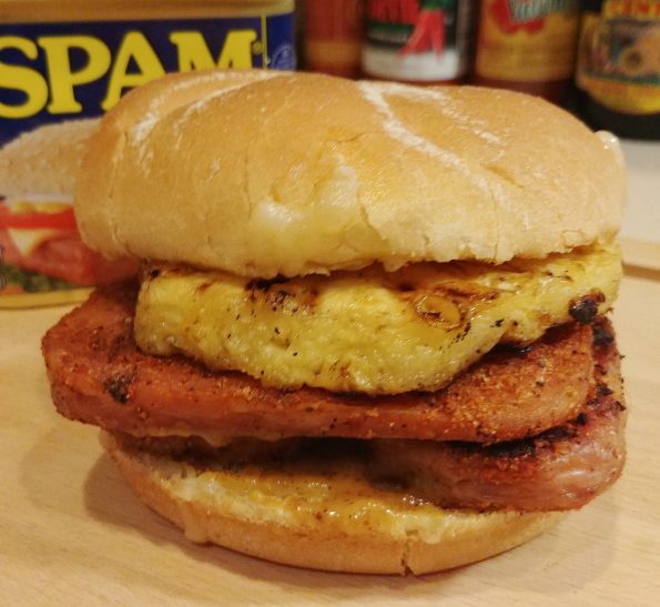 grilled spam pineapple mustard sauce cheddar queen