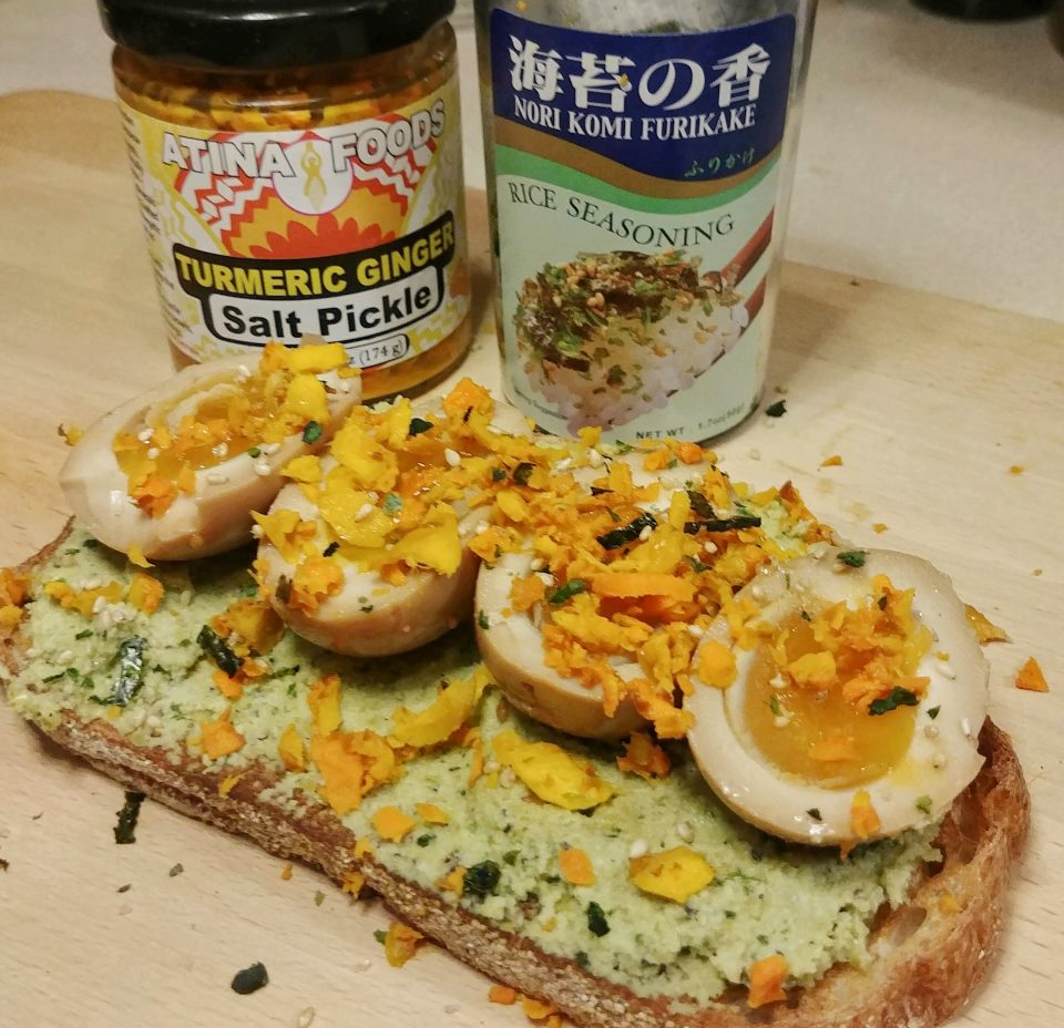edamame toast mayak egg turmeric ginger pickle llcool j