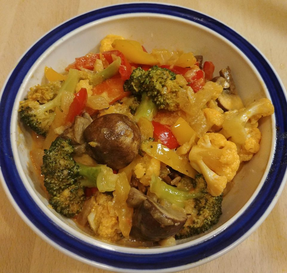 vegetable curry broccoli cauliflower mushroom the supremes