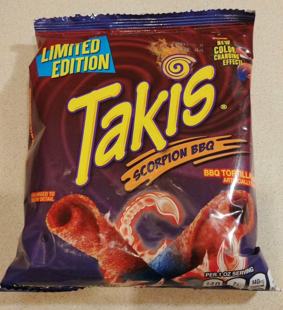 takis scorpion bbq color changing