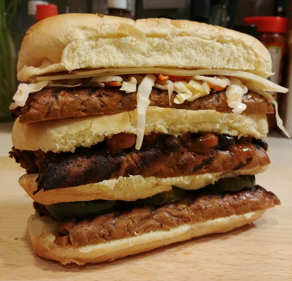 stackwich hot dogs beans slaw cheese vintage recipe