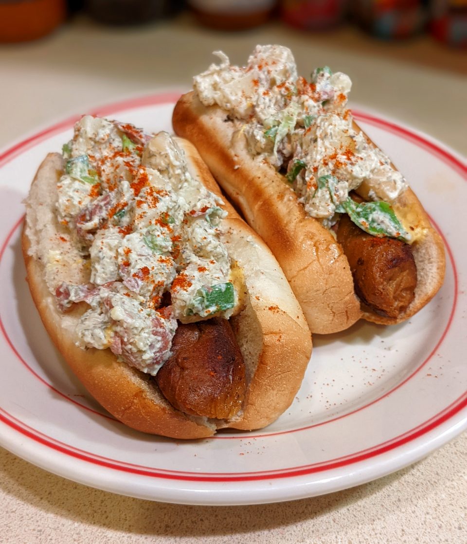 seitan dog hot dog potato salad b-52s