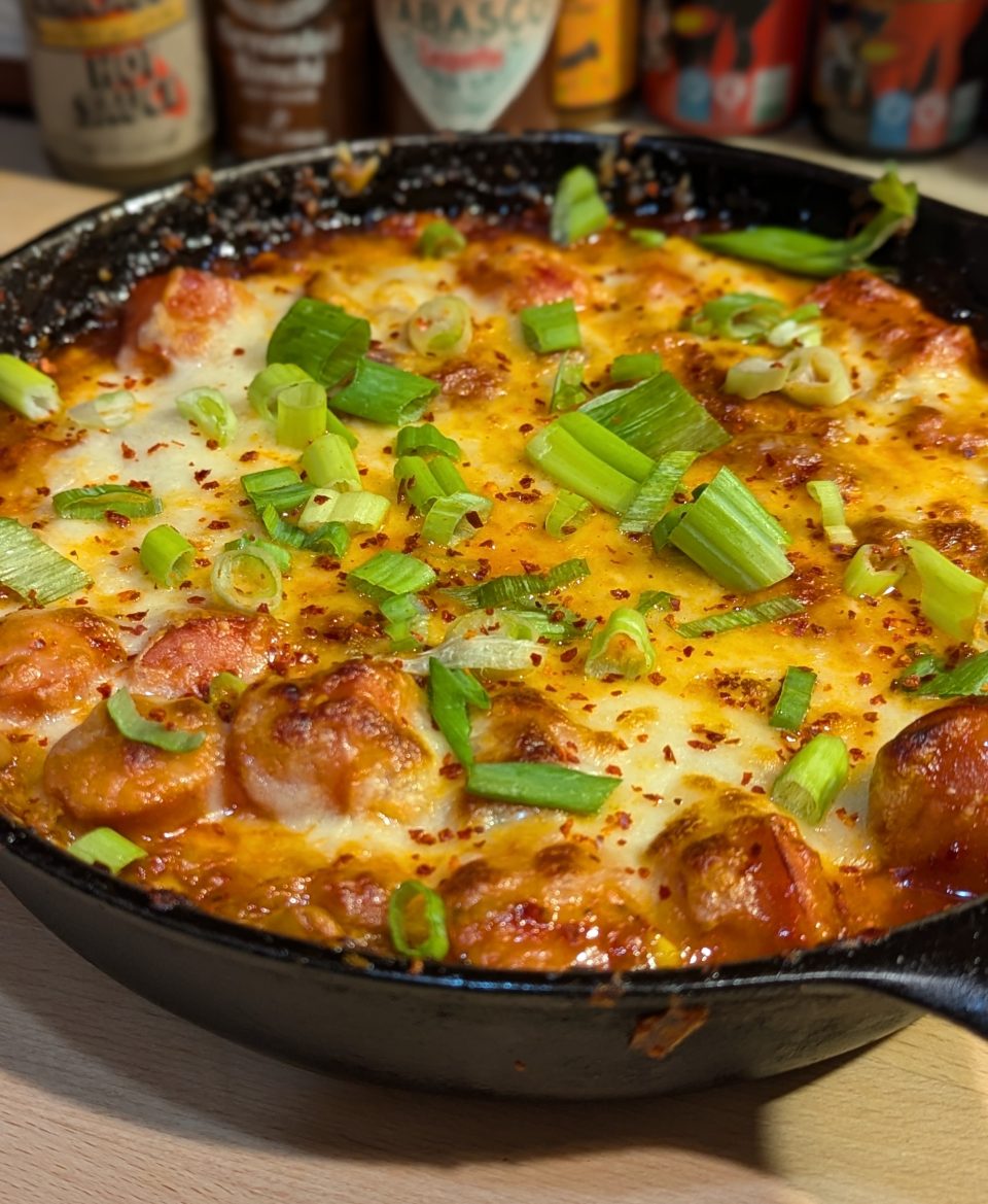 hot dog buldak cheese corn BTS skillet
