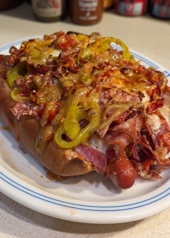 hot dog mortadella sopressatta salami pancetta mozzarella sheer Heart Attack queen